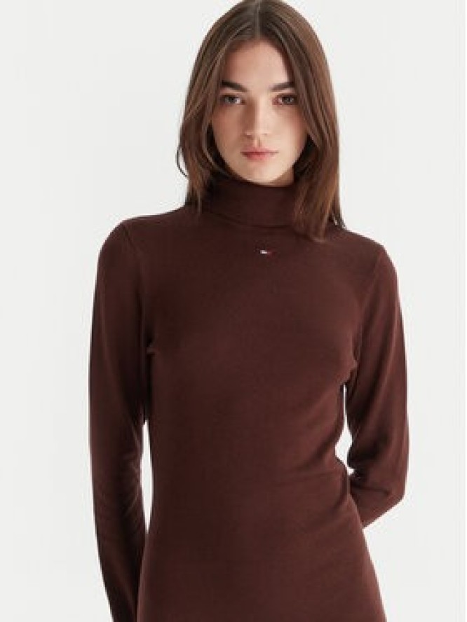 Tommy Jeans Sukienka dzianinowa Ess DW0DW21958 Brązowy Slim Fit