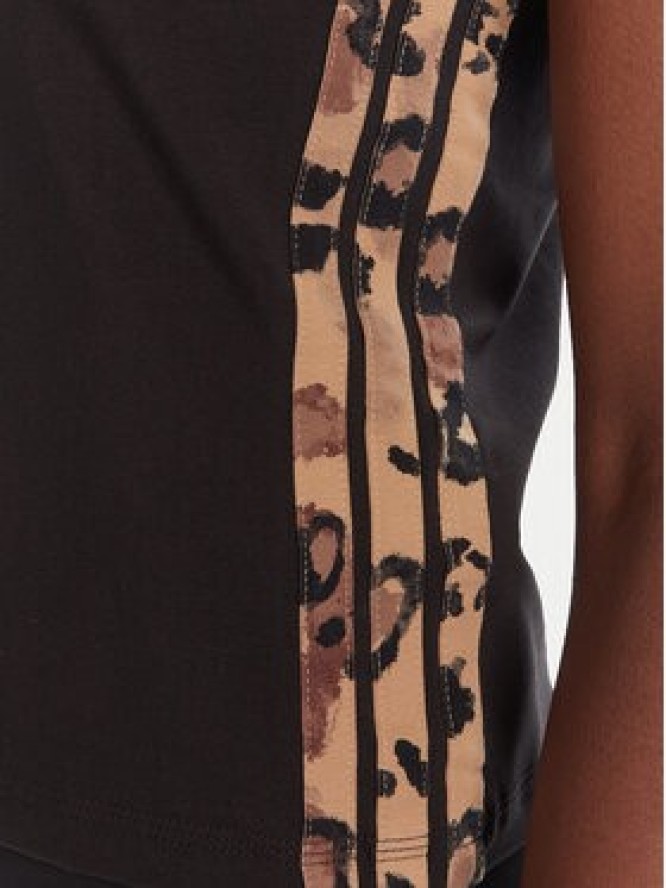 adidas T-Shirt Animal Print 3-Stripes JM1856 Beżowy Slim Fit