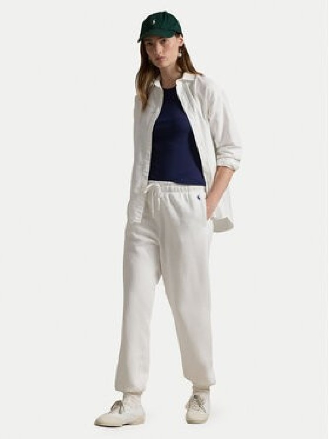 Polo Ralph Lauren Spodnie dresowe Prl Flc Pnt 211943009001 Biały Regular Fit