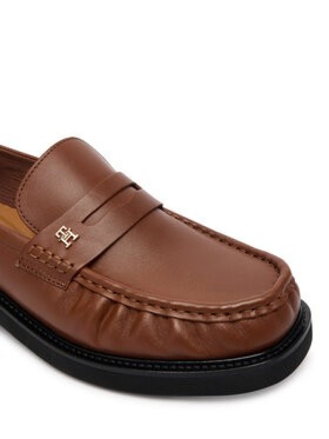 Tommy Hilfiger Loafersy Th Square Toe Leather Loafer FW0FW08977 Brązowy