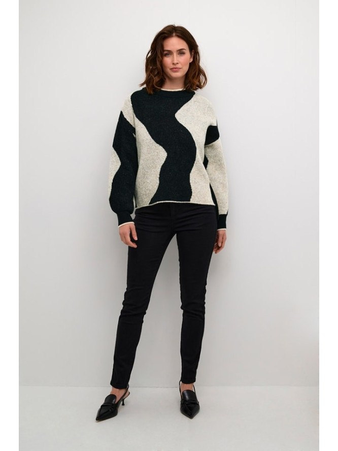 Kaffe Sweter w kolorze czarno-jasnoszarym rozmiar: XL