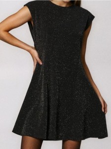 Sukienka mini z połyskiem - czarny