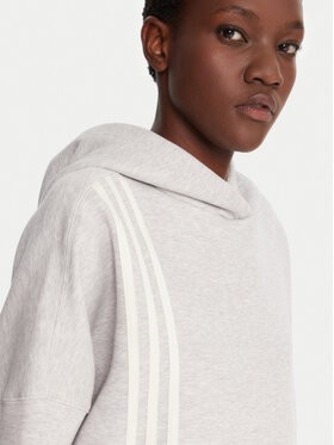 adidas Bluza Off Placed 3-Stripes JW3596 Szary Regular Fit