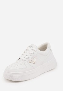 Białe Sneakersy Basic VICES na Platformie z Trójkątnym Zdobieniem Mellinata