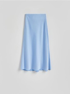 Satynowa spódnica midi - jasnoniebieski