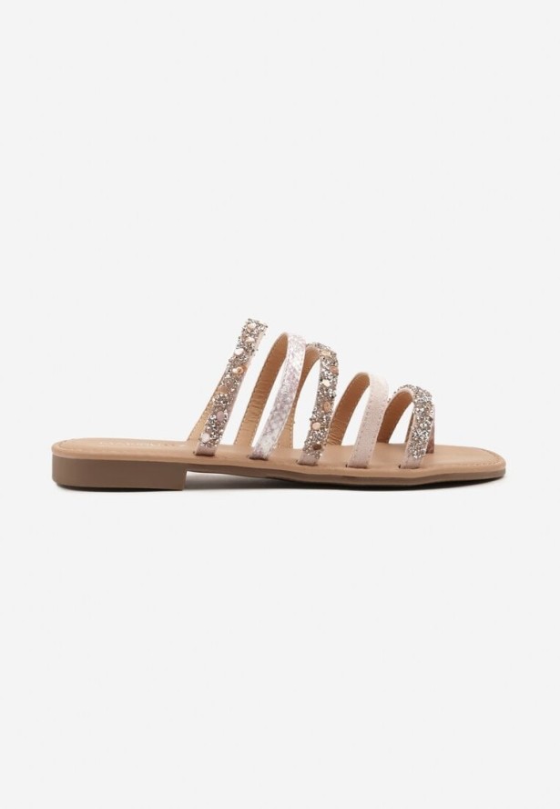 Różowe Klapki z Ozdobnymi Paskami Lunaviae