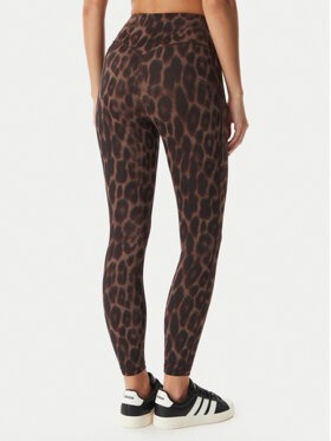 adidas Legginsy Optime Power Leopard KF9094 Brązowy Slim Fit