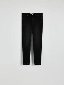 Jeansy slim fit ze średnim stanem - czarny