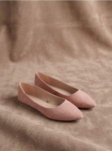 Baleriny z imitacji zamszu - fioletowy