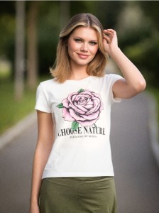 Koszulka z nadrukiem - kremowy