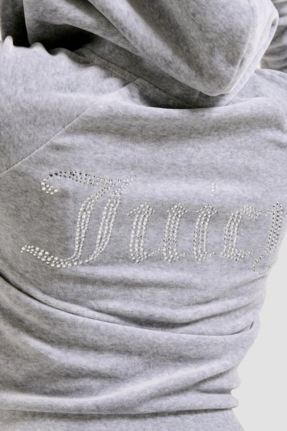 JUICY COUTURE Szara damska bluza Madison Hoodie, Rozmiar M
