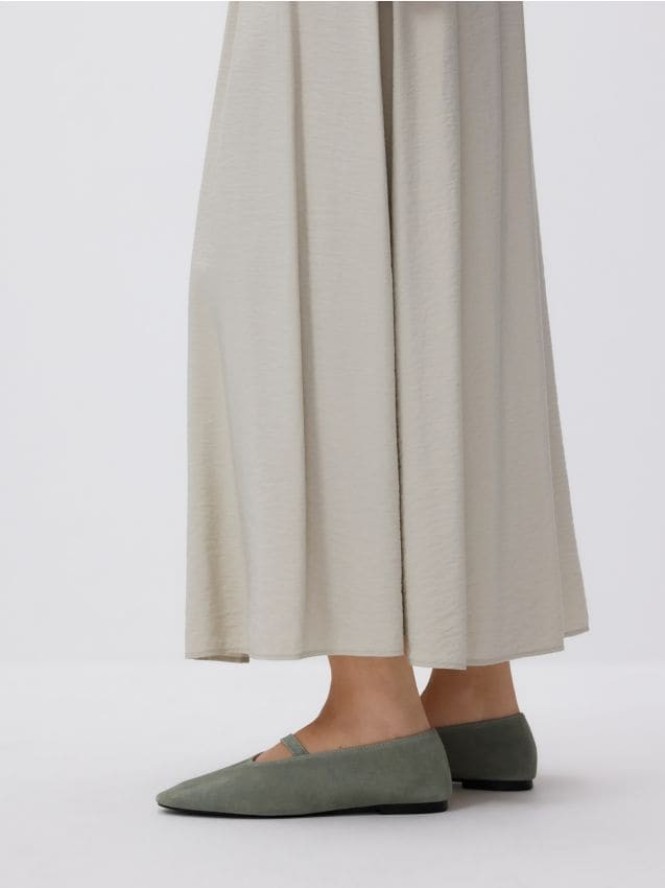 Zamszowe baleriny - jasny zielony