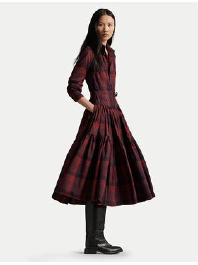 Polo Ralph Lauren Sukienka koszulowa 211A13260001 Bordowy Regular Fit