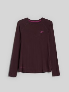 4F Longsleeve trekkingowy z włókna bambusowego damski - brązowy S