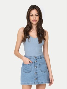 JDY Top Nanna 15180497 Błękitny Slim Fit