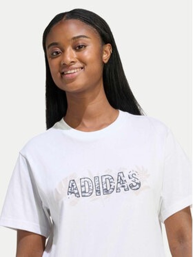 adidas T-Shirt Animal Graphic KB7146 Biały Regular Fit