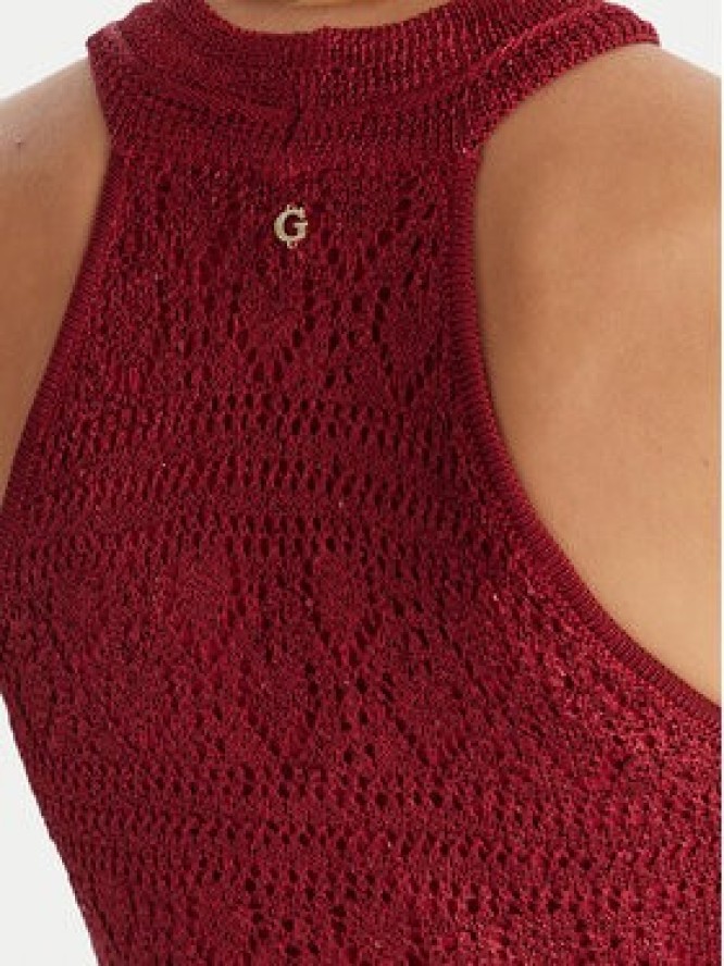 Guess Sukienka dzianinowa W5YK48 Z37G0 Bordowy Slim Fit