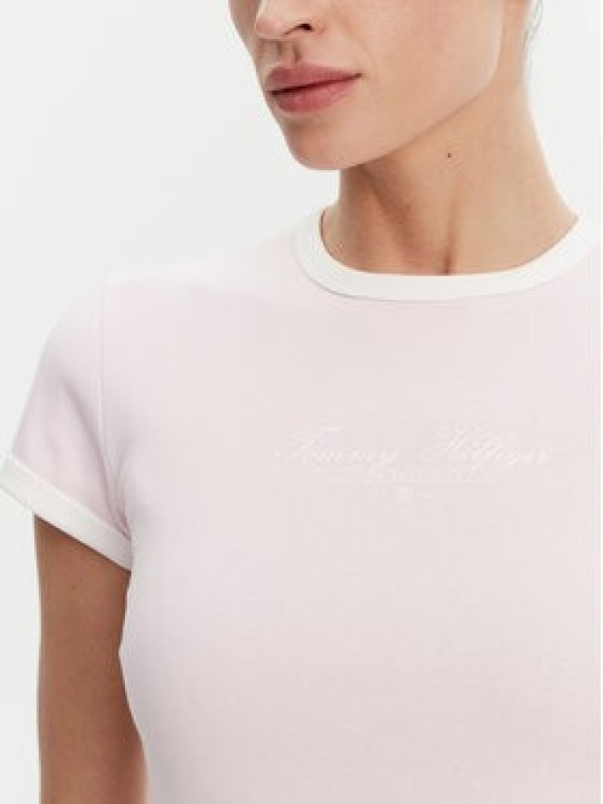 Tommy Hilfiger T-Shirt WW0WW44581 Różowy Slim Fit