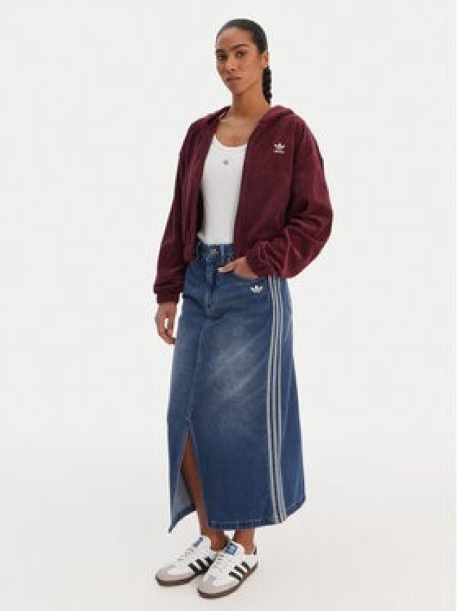 adidas Bluza Essentials Chenile KE1119 Bordowy Loose Fit