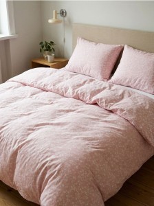 Komplet pościeli w drobne kwiaty - różowy
