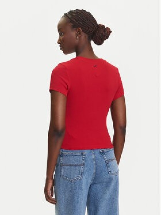 Tommy Jeans T-Shirt DW0DW21421 Czerwony Slim Fit
