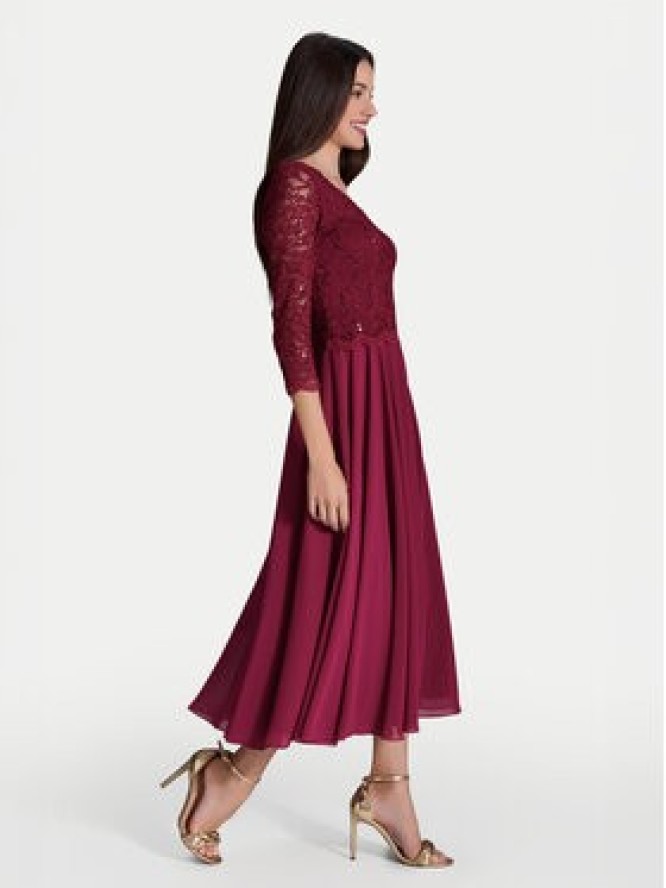 Swing Sukienka koktajlowa 5AI08900 Bordowy Regular Fit