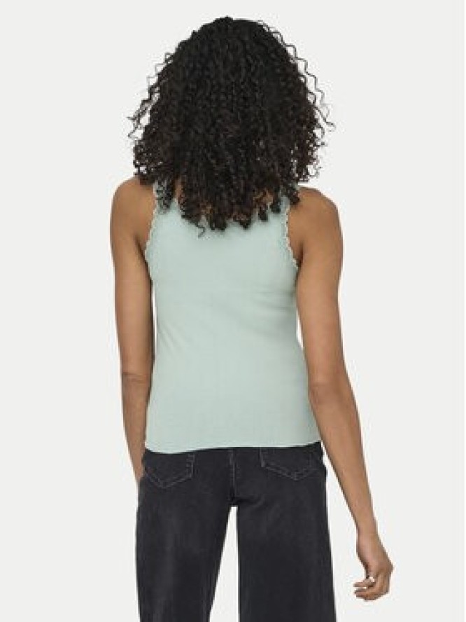 ONLY Top Sara 15345994 Zielony jasny Slim Fit