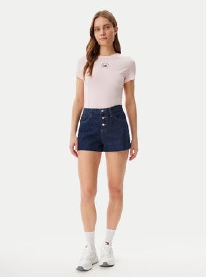 Tommy Jeans T-Shirt Essential DW0DW20316 Różowy Slim Fit