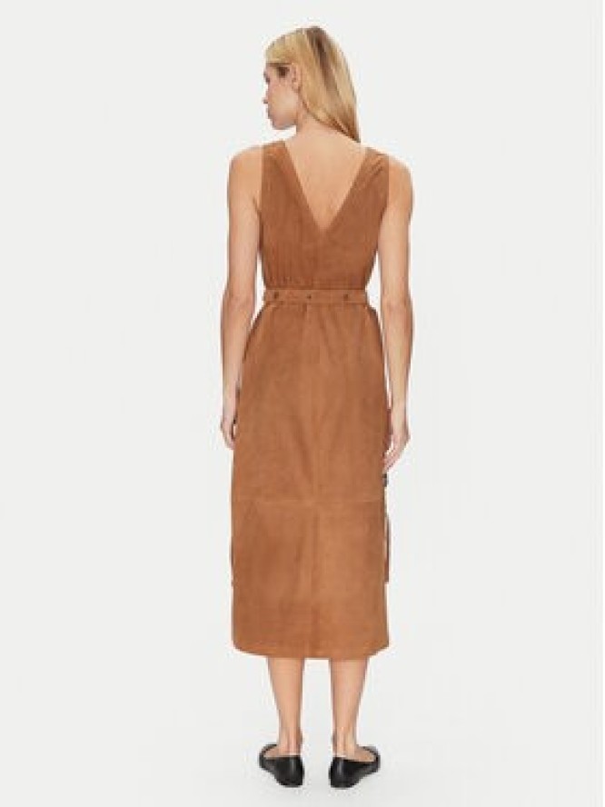 Munthe Sukienka skórzana Filom 251132025116 Brązowy Regular Fit