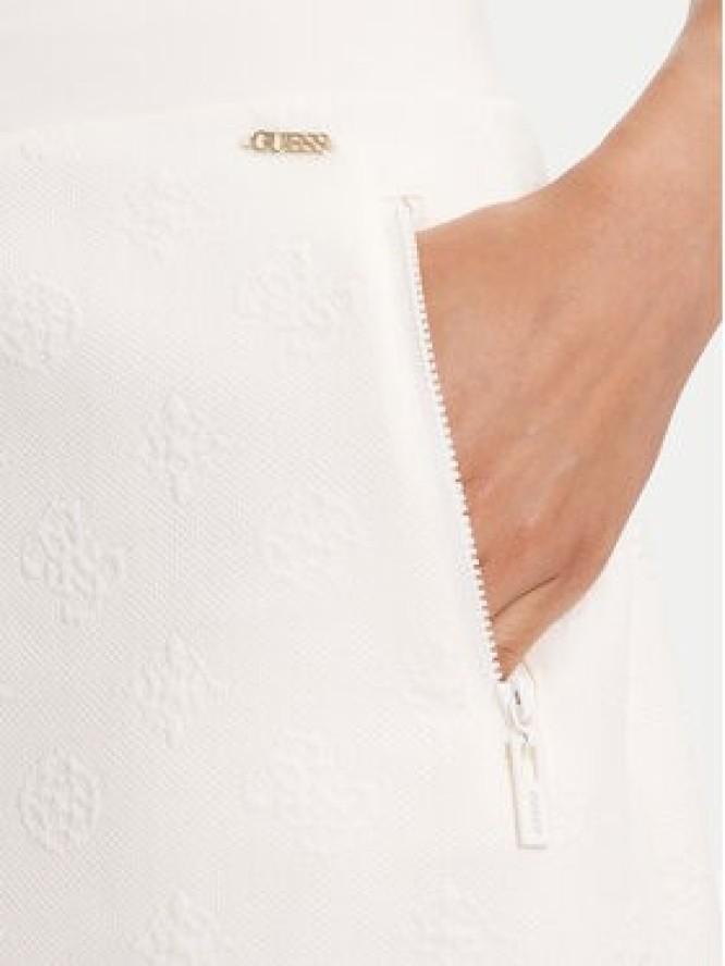 Guess Spódnica mini V5YD03 KBSL2 Écru Regular Fit