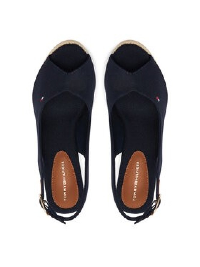 Tommy Hilfiger Espadryle Flag High Wedge Espad Slingback FW0FW08597 Granatowy
