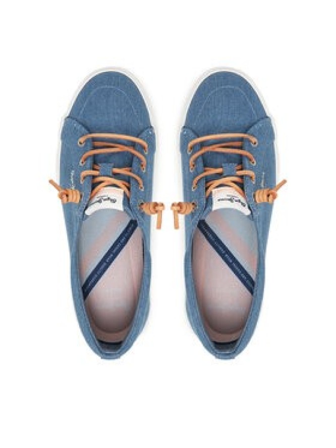 Pepe Jeans Sneakersy Kenton Denim PLS31602 Niebieski