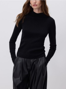 Sweter z dodatkiem wełny - czarny