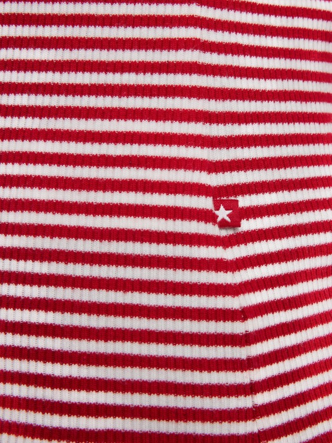 Koszulka damska na ramiączkach w prążek biało-czerwona Livia 603