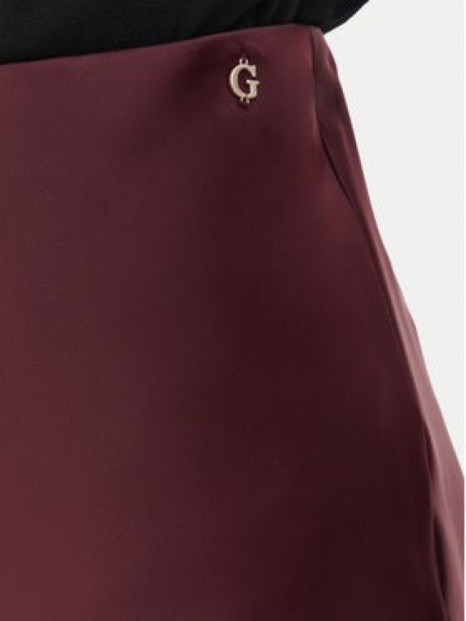 Guess Spódnica midi W6BD25 W4250 Bordowy Regular Fit