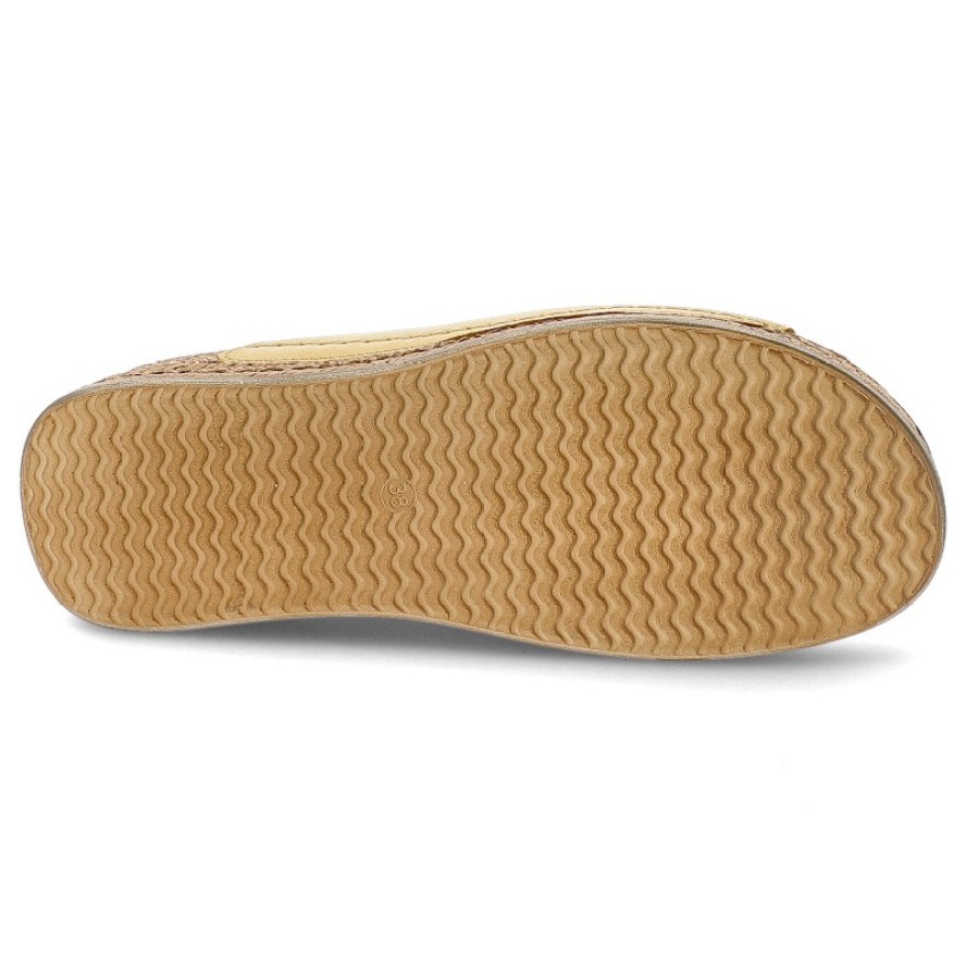 Żółte Klapki Wasak Stylowe Obuwie Damskie