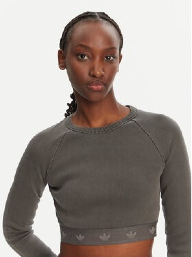 adidas Bluzka Ribbed JD0014 Czarny Slim Fit