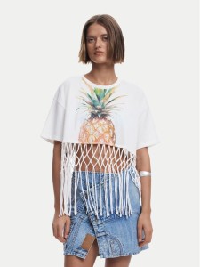 Desigual T-Shirt 25SWTKAN Écru Regular Fit