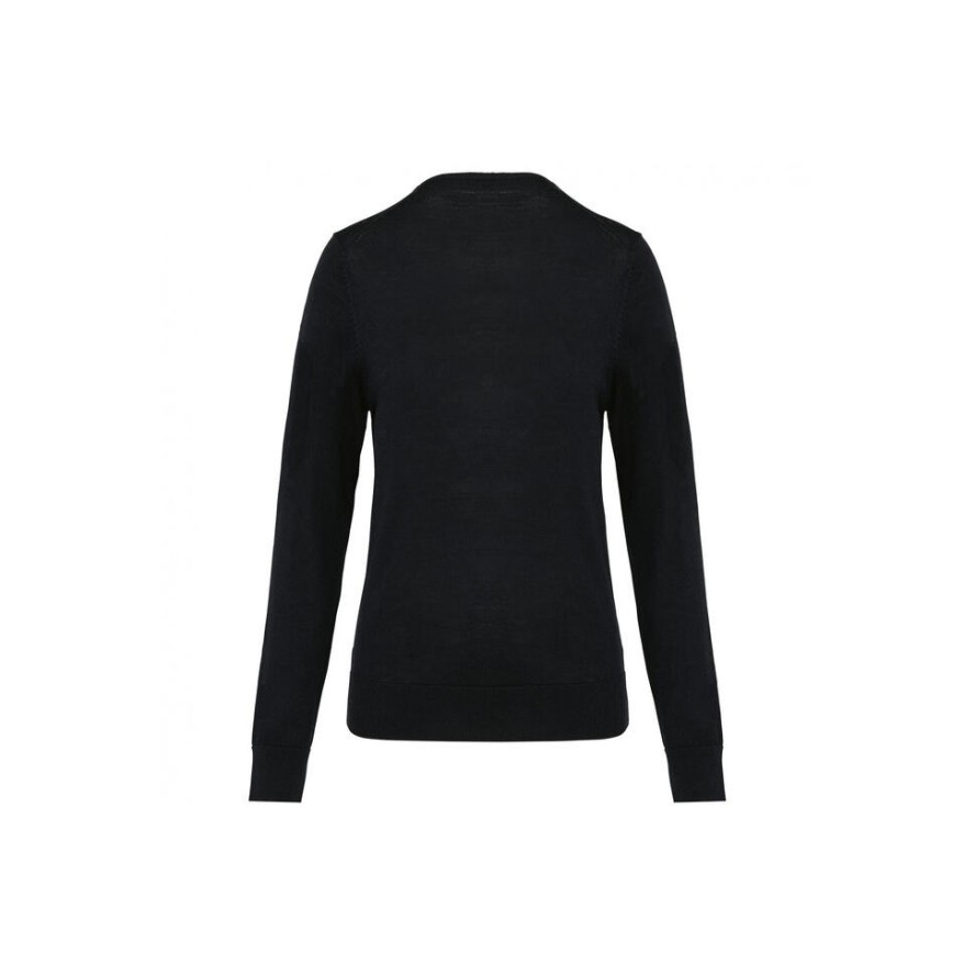 Damski sweter z merynosów z dekoltem v-neck Kariban Premium