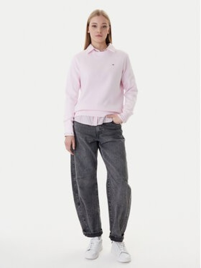 Tommy Jeans Bluza Flag DW0DW19959 Różowy Regular Fit