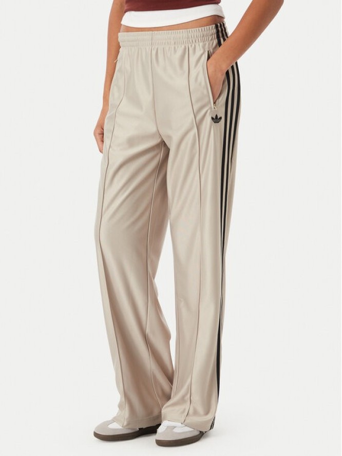 adidas Spodnie dresowe Metallic Firebird KS9974 Beżowy Wide Leg