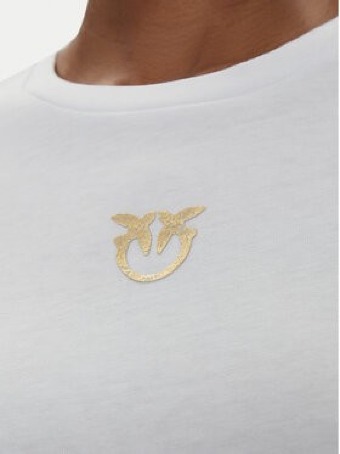 PINKO T-Shirt Bussolotto 100355 A2OD Biały Regular Fit