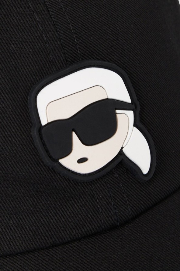 KARL LAGERFELD Czarna czapka z daszkiem Ikon Cap