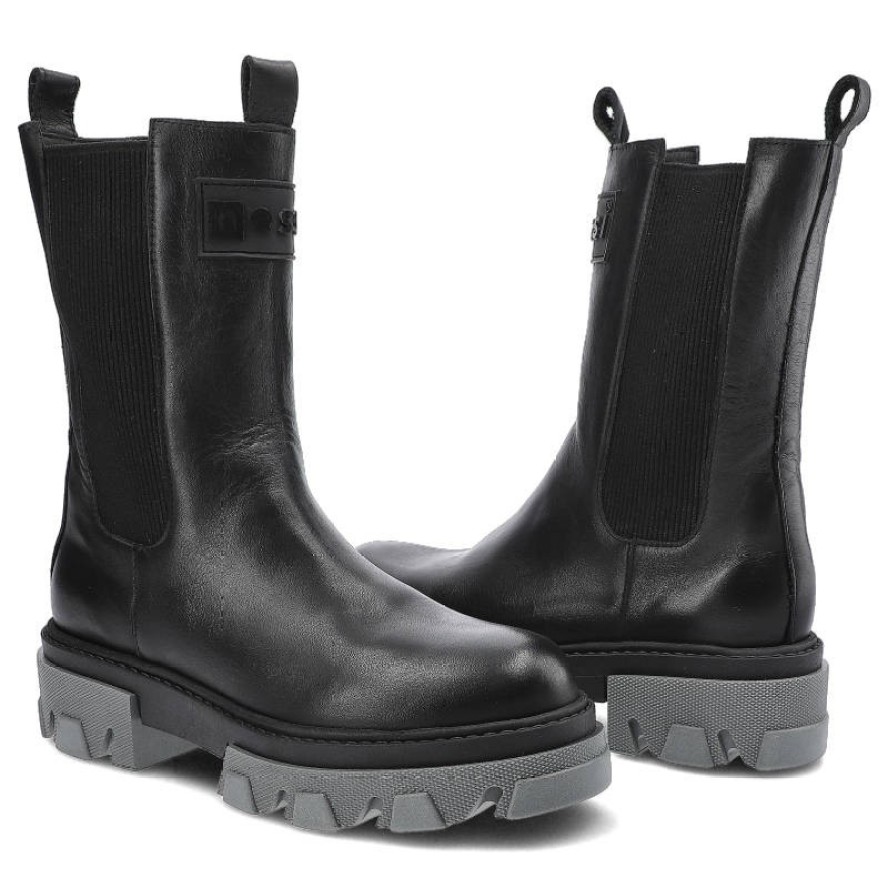 Czarne Botki Nessi Damskie Wygodne Buty Jesienne