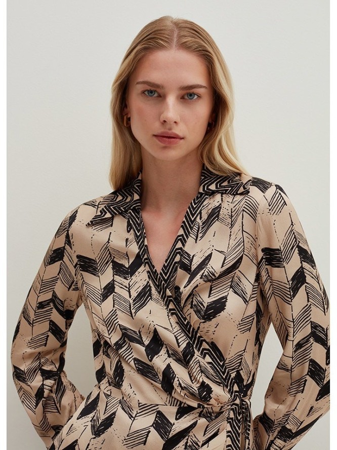 STEFANEL Bluzka w kolorze beżowo-czarnym rozmiar: 34