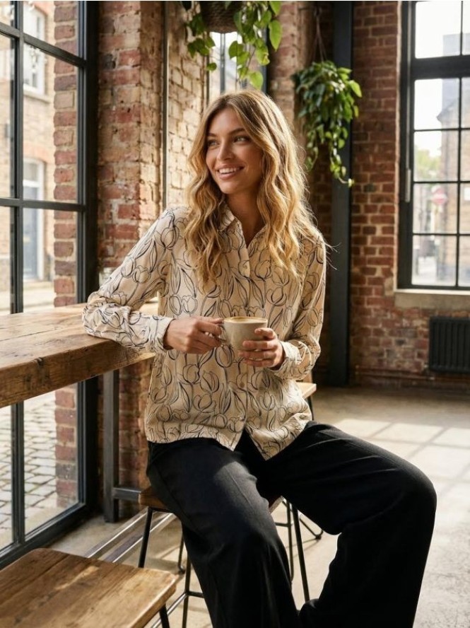 Wiskozowa koszula w kwiaty - Inny