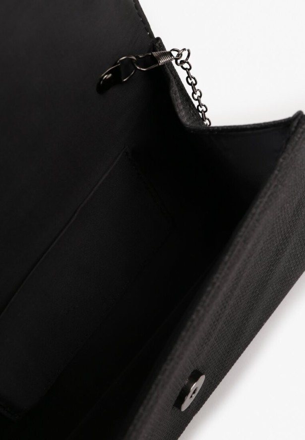 Czarna Torebka Kopertówka z Dodatkowym Łańcuszkiem Milenna