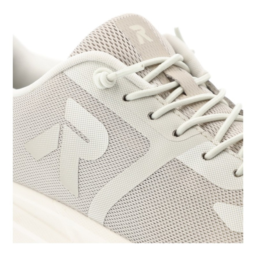 Sneakersy damskie Rieker, nowoczesna forma z lekkiej oddychającej cholewki zapewniająca wygodę amortyzowana podeszwa sportowy charakter, szare, W3504