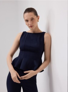 Bluzka z wiskozą - granatowy