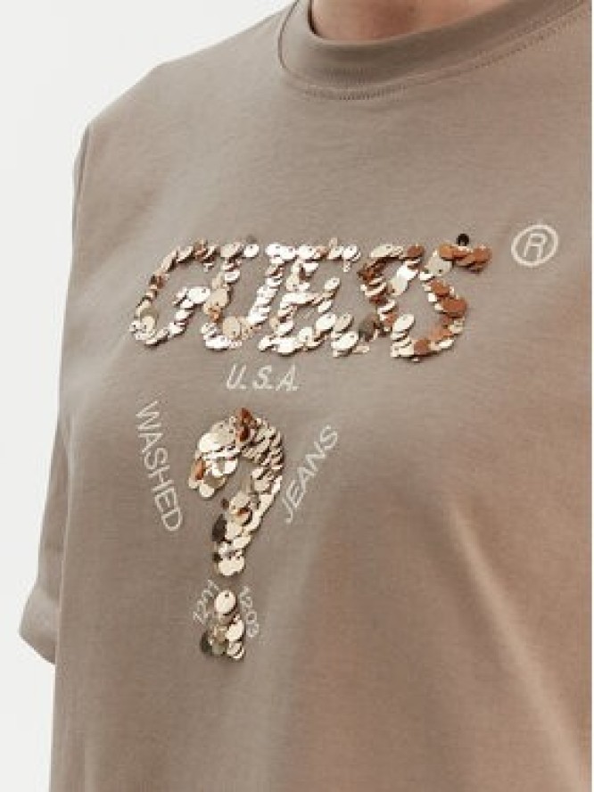 Guess T-Shirt V4YI06 I3Z14 Beżowy Regular Fit